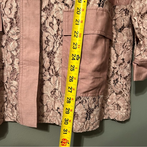 NWT Lane Bryant Sz 18/20 Petite Dusty Rose Lace Jacket Button-up Jacket Blouse! - Picture 13 of 16